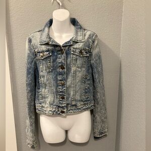 Vintage Y2K Jalate Jeans Acid Wash Denim Jean Button Jacket Size Large